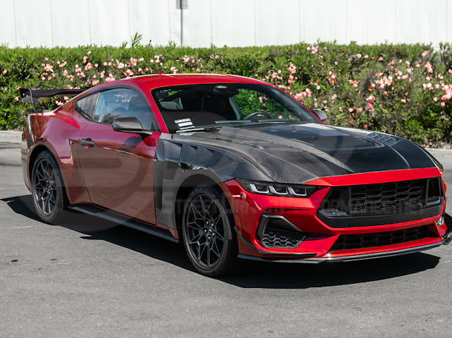 2024-UP FORD MUSTANG | SUPER SNAKE STYLE FRONT VENTED HOOD